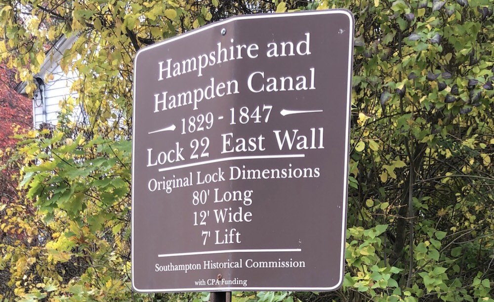 Hampshire and Hamden Canal sign