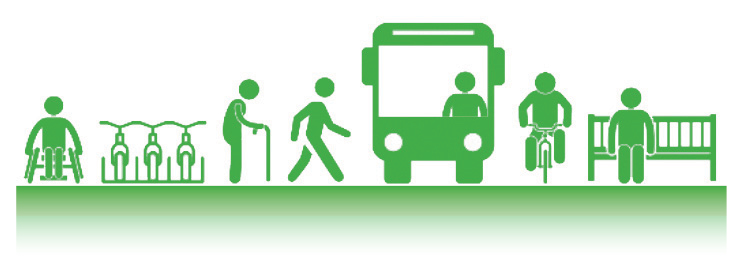 People of many different abilities using public transportation