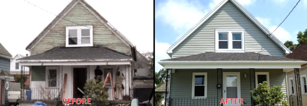 Photos of the house before and after rehabilitation program