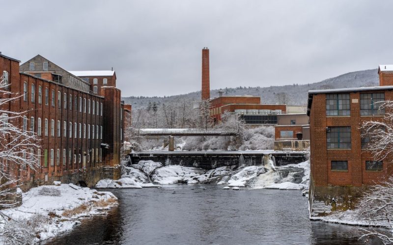 Factory and river in Ware, MA
